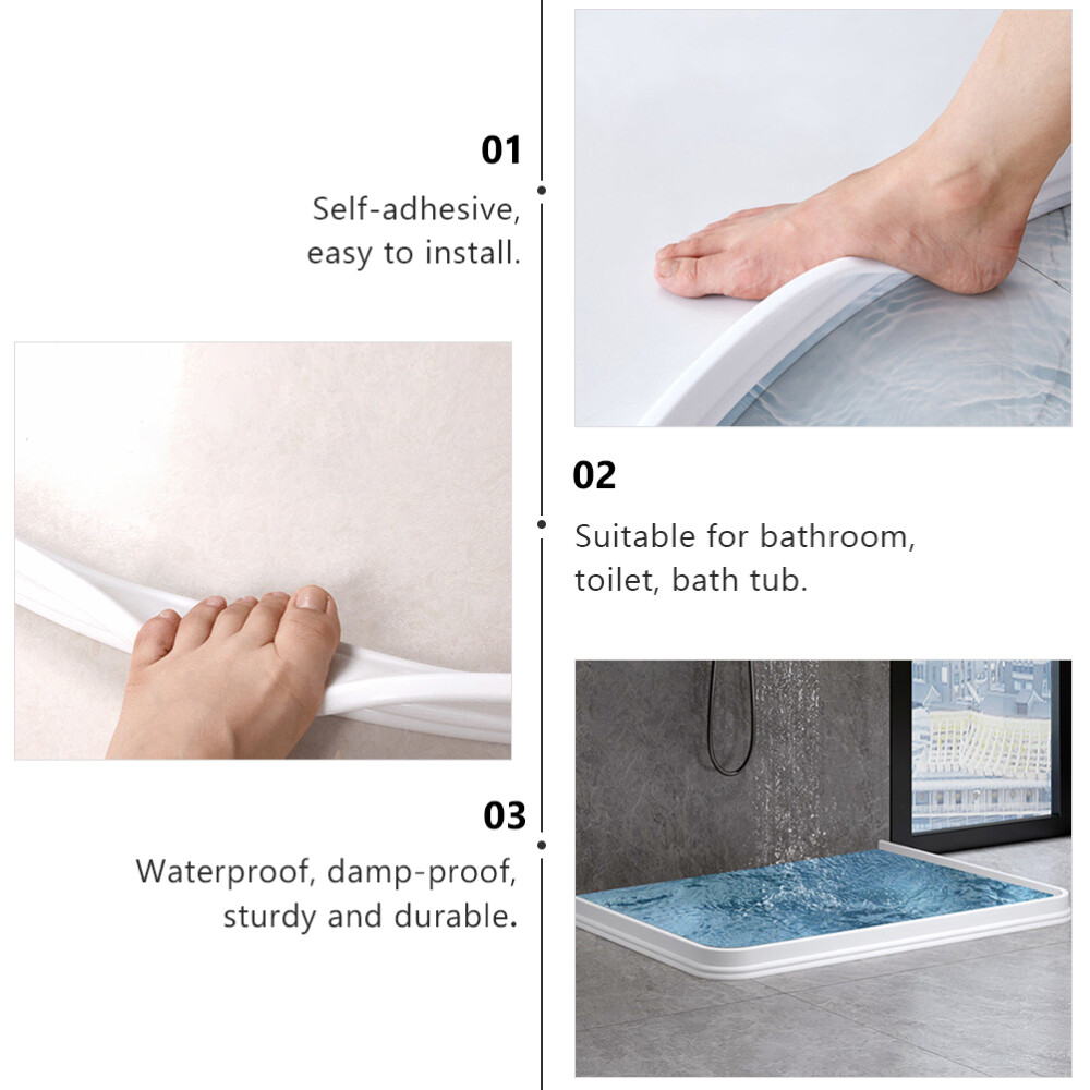 Silicone Water Retaining Strip Barrier Bathroom Door Blocking