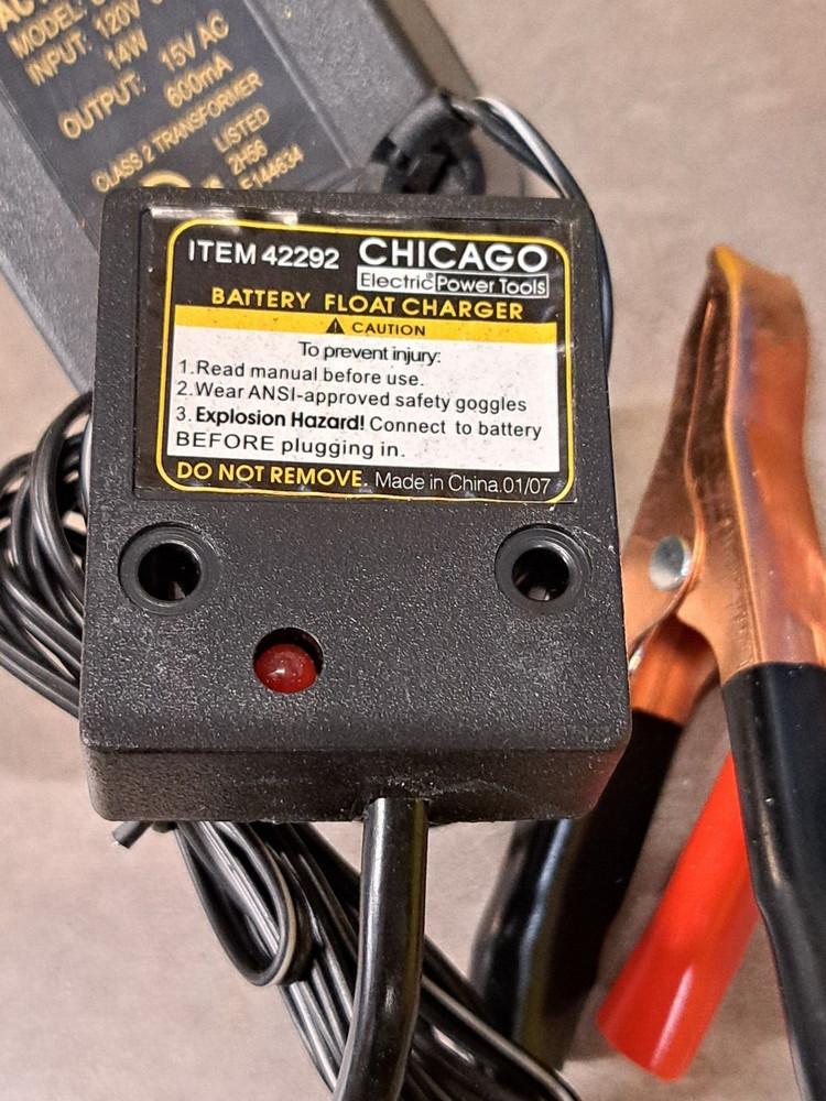 12 Volt, Automatic Battery Float Charger Chicago Electric Volume Discount
