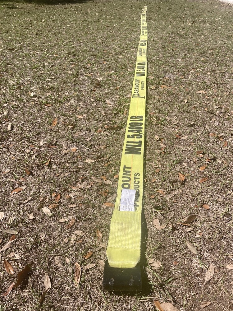 Paramount 4" x 30' Winch Strap with 4" Flat Hook-5400 lbs Working Load Limit.