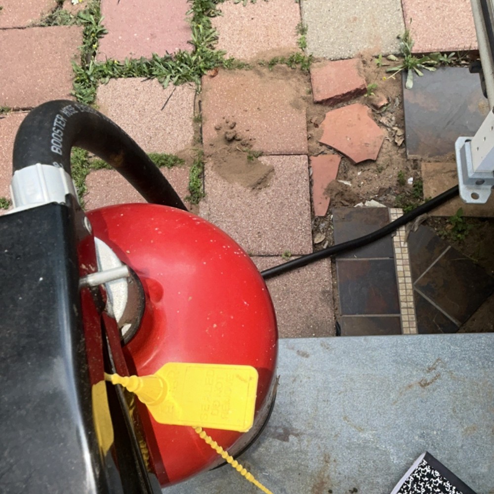 Red Fire Extinguisher with Hose & Instruction Label - Fire Extinguishers