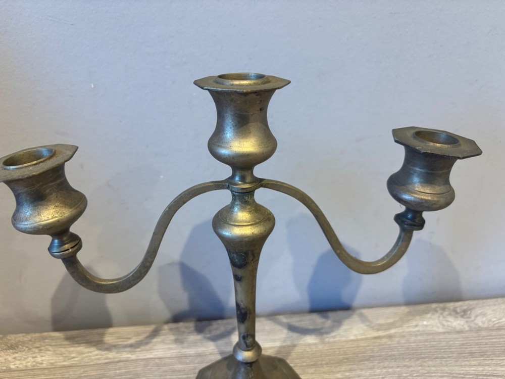 Vintage 3 Arm Candelabra Silver Plated Candle Holder