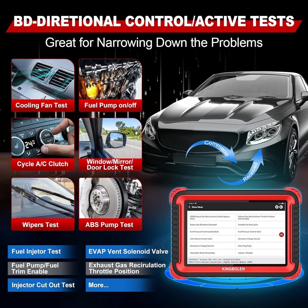 KINGBOLEN K8 Pro ALL System Bidirectional Diagnostic Scanner ECU Key Coding TPMS
