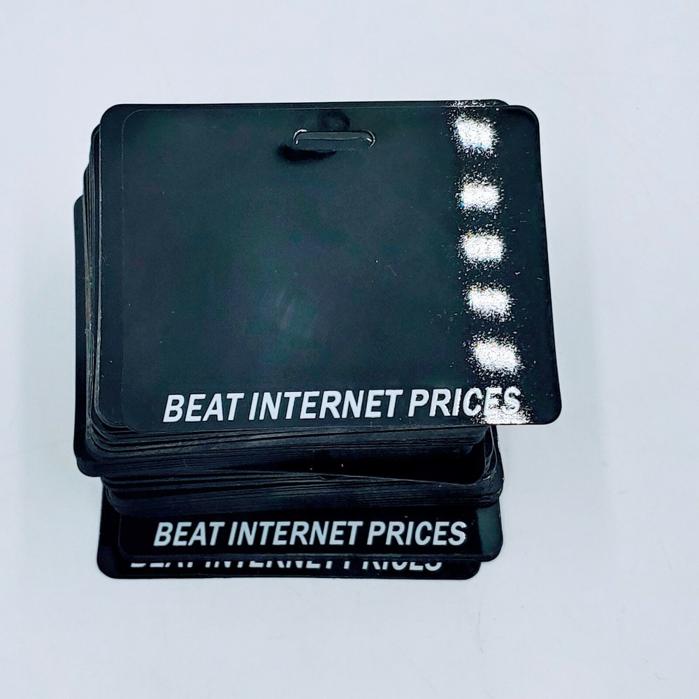 Beat Internet Prices Plastic Tags. 2"x3" 100 units. Black. New. E23