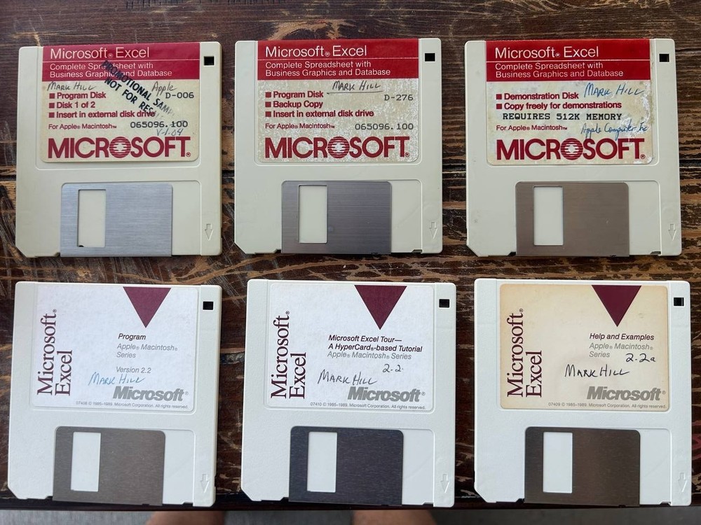 Vintage Microsoft Excel Macintosh Software 6-Disk Set Manuals Sampler