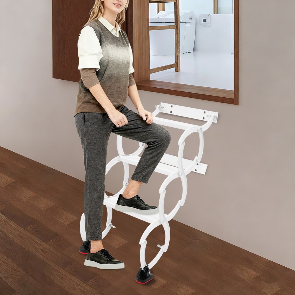 Wall Mounted Folding Ladder Telescoping Step Ladders Retractable Folding Stair