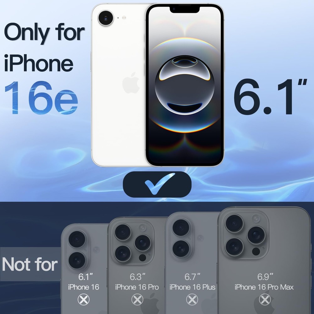 Privacy Full Coverage Screen Protector for iPhone 16e 6.1-Inch 2025, 2-Pack