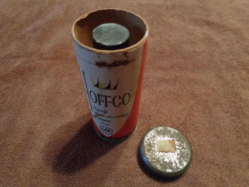 Hoffco Liquid Shoe Dressing Polish Can + Bottle Rough Vintage Unusable Prop