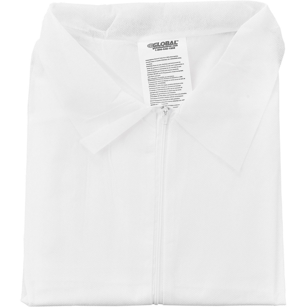Disposable Polypropylene Coverall Open Wrists/Ankles White Large 25/Case