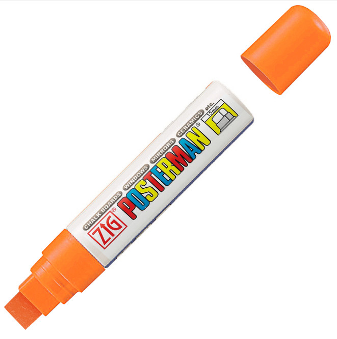 Orange Posterman Waterproof Pen - 15mm Nib