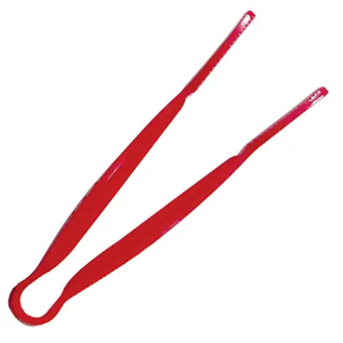 Thunder Group PLFTG012RD 12" Red Polycarbonate Flat Grip Serving Tong