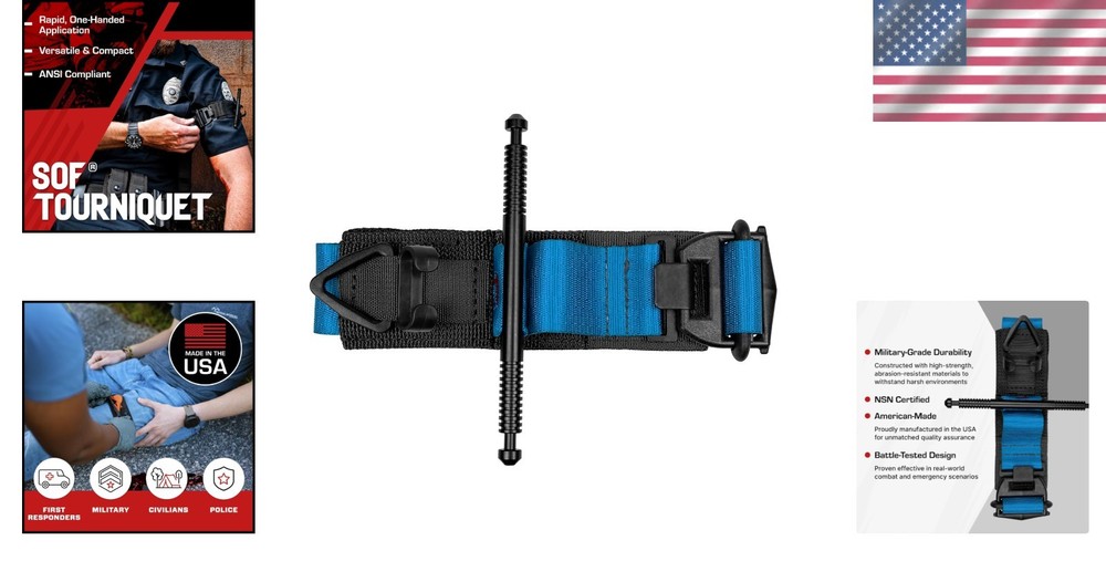 Blue SOF Generation 5 Tourniquet - Essential First Aid for Tactical Emergencies