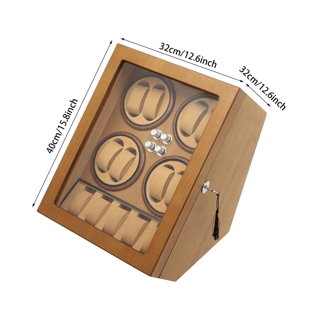 Automatic Watch Winder 8+5 Watch Display Box Luxury Storage Case & LED Light