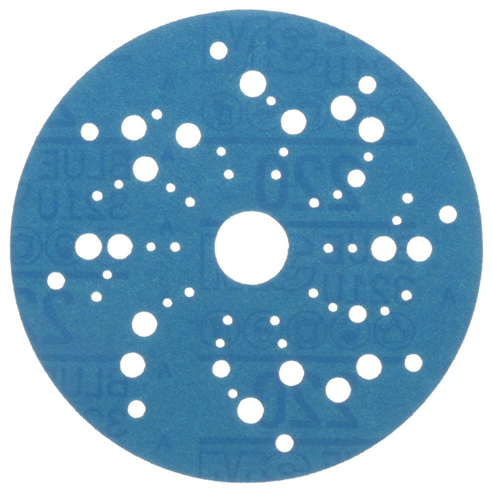 3M 36162 Blue Hook and Loop Multi-Hole 5 in. 220 Grit Dry Sanding Disc (50/Pack)