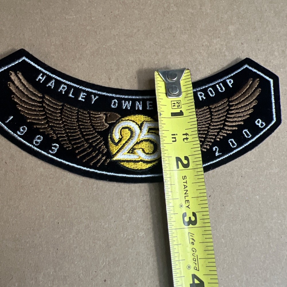 Harley Owners Group HOG 25 Year Member Rocker Jacket Patch