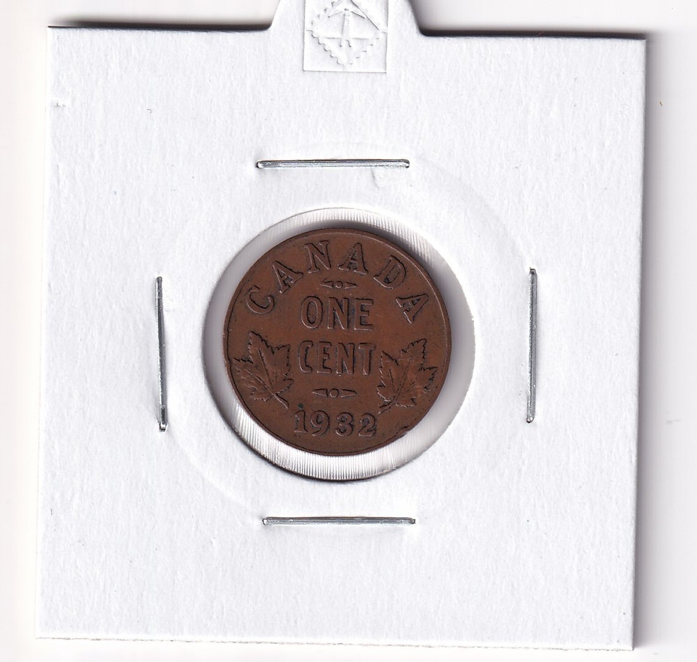 CANADA: 1932 ONE CENT GEORGE V COIN #2080
