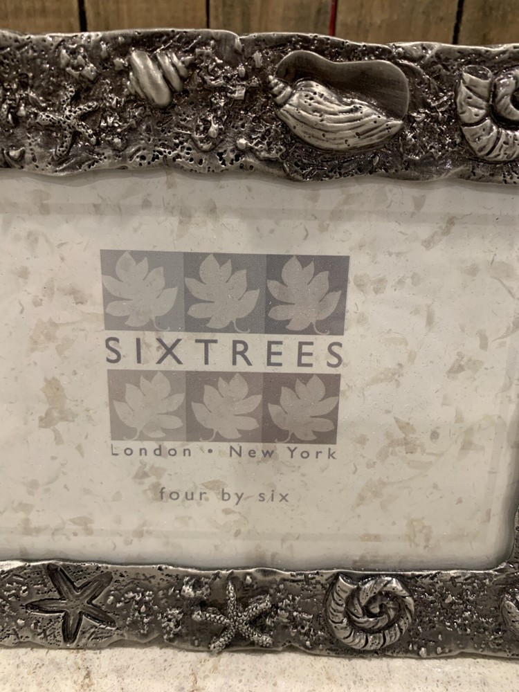 SIXTREES Pewter Shells 4x6 Picture Frame Photo Frame In Original Box