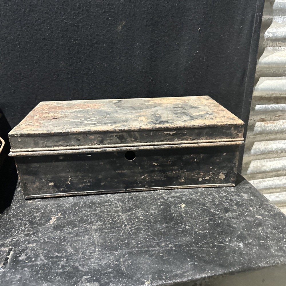 Vintage Deed Box / Metal Safe Tins X 2