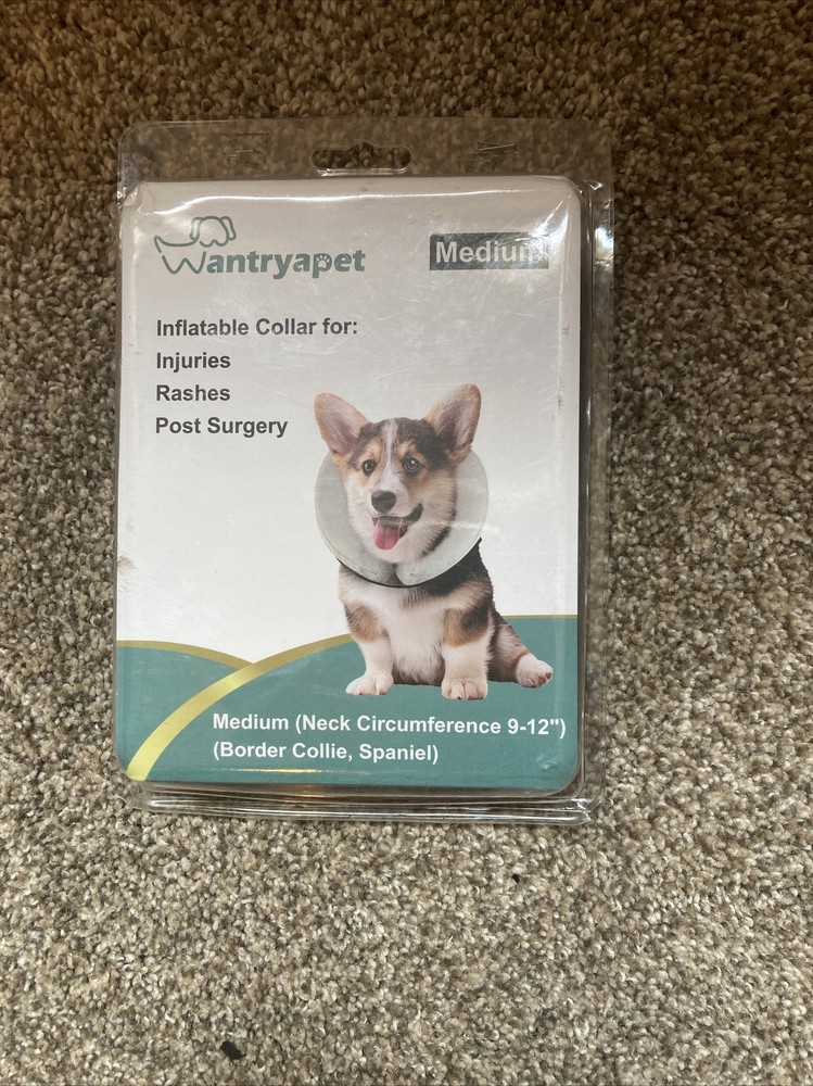 WANTRYAPET Protective Inflatable Collar Dogs & Cats - Medium-Grey