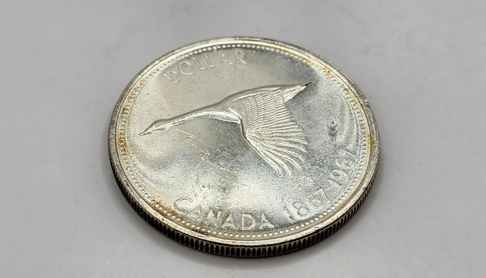 1967 Canada 1 Dollar Silver Coin - Confederation - KM#70