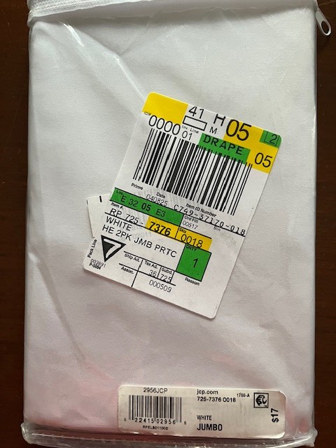 NIB, white queen size pillow protectors 2 in pkg