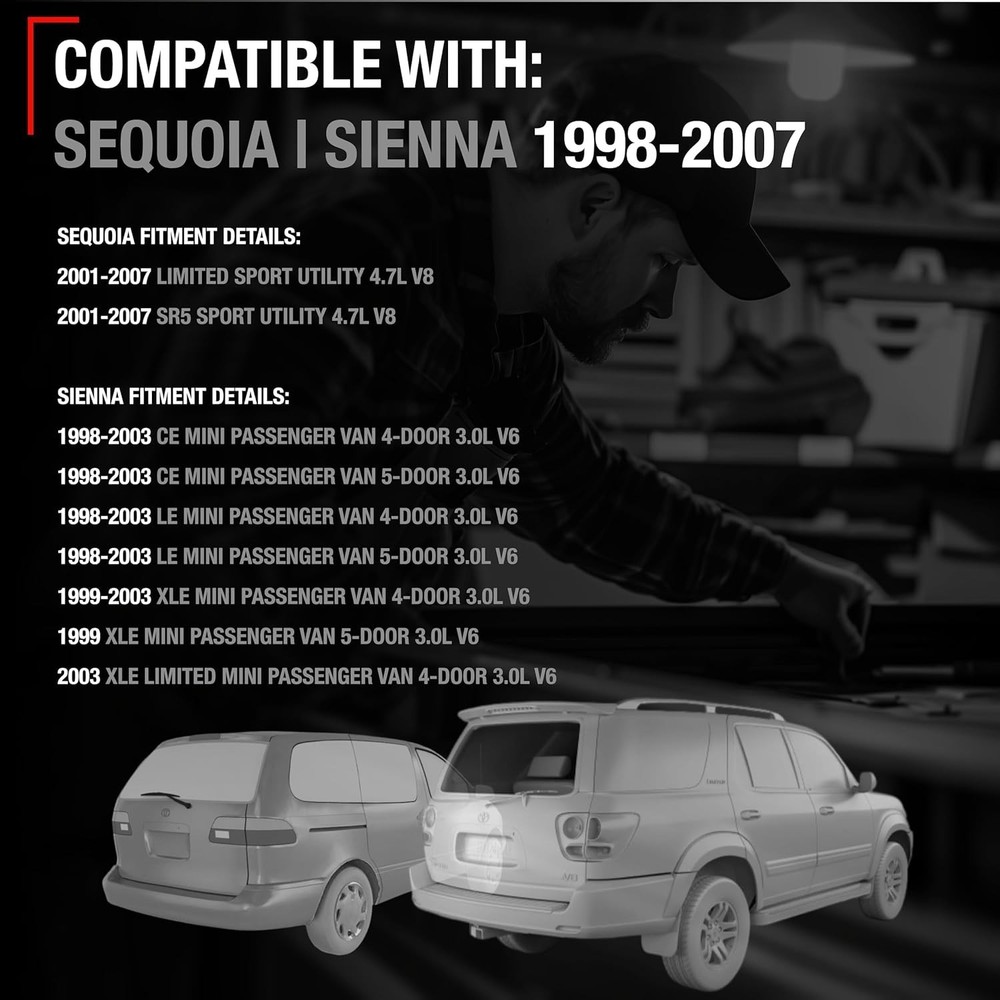Tailgate Handle Assembly Replacement - Compatible with 2001-2007 Sequoia Plastic