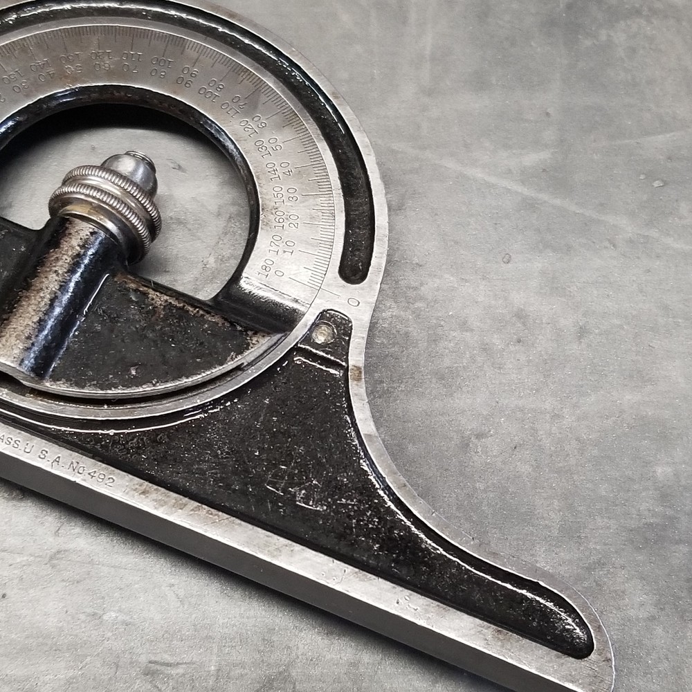VINTAGE STARRETT NO. 492 PROTRACTOR