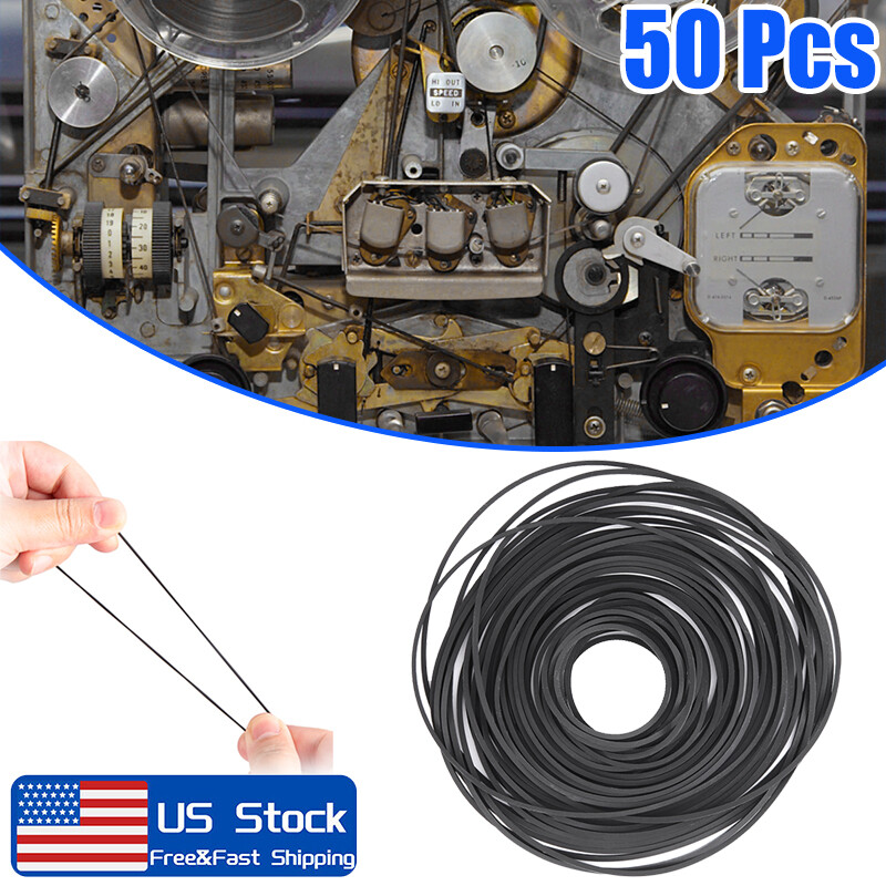 50Pcs Square Rubber Drive Belt For Cassette Player Recorder Repair Replacement