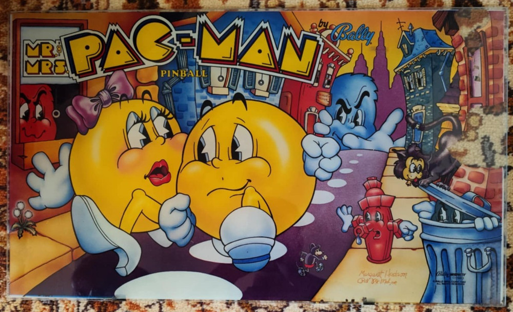 Mr and Mrs Pac-Man Pinball Backglass Original