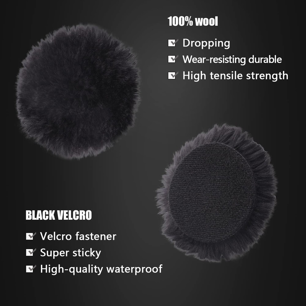 3 Inch (75mm) Wool Buffer 3" Wool Buffing Pad Lambwool Wool Buffing polishing