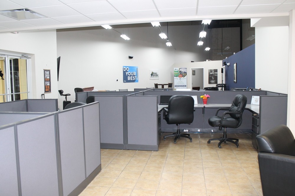 used HON office cubicles, very good condition, gray, wired for electrical use