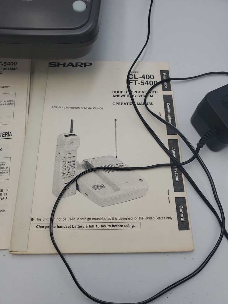 SHARP Integrated Cordless Answering System, FT5400 Gray