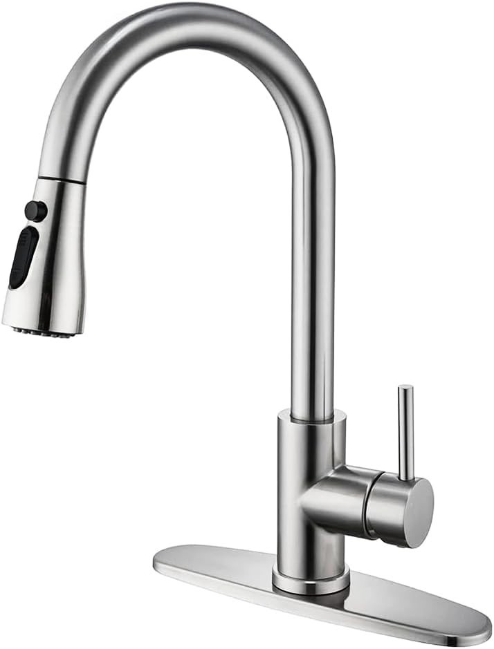 Kitchen Faucet with Pull Down Sprayer Multitask Mode Single Handle High Arc Pull
