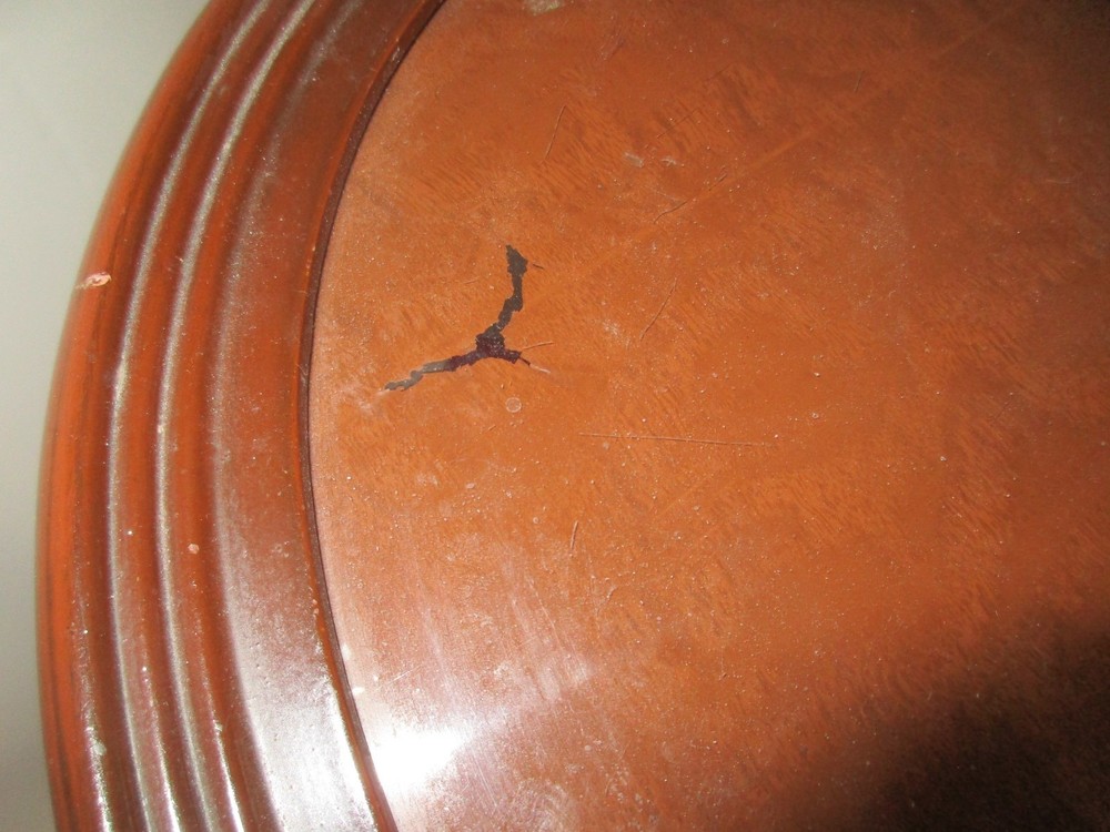 Mid Century Round Solid Wood / Glass End Table / Side Table