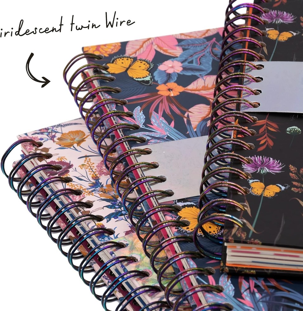 Functional 5 Subject Notebook Set - 3 Beautifully Designed Notebooks