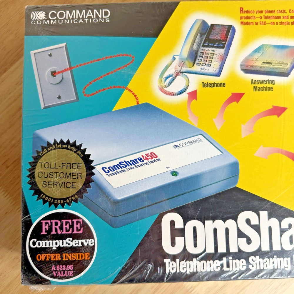 VTG Command Communications - Comshare 450 - Telephone Line Sharing Device - NIB