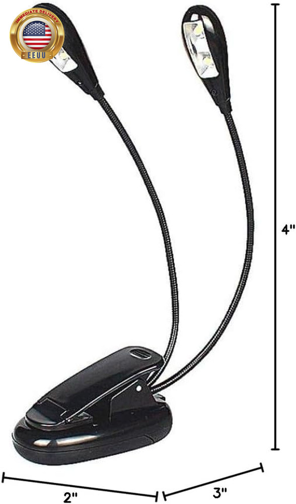 Double-Head Clip Light/Reading Light/Night Light Clip for Table, Headboard and C