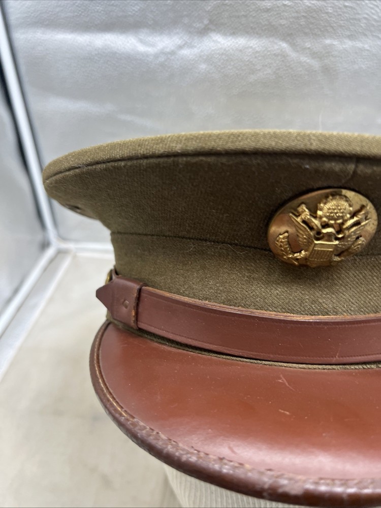 WW2 US Army Enlisted Men’s OD Visor Hat (RF