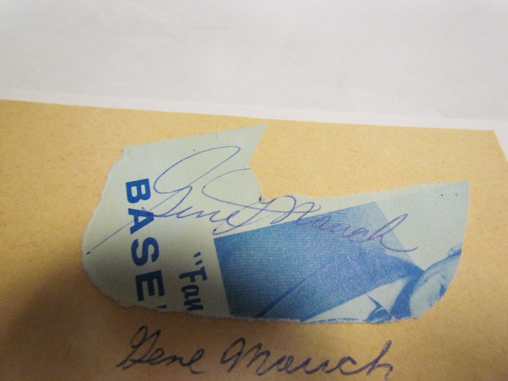 Gene Mauch autographed Cut/Index Card
