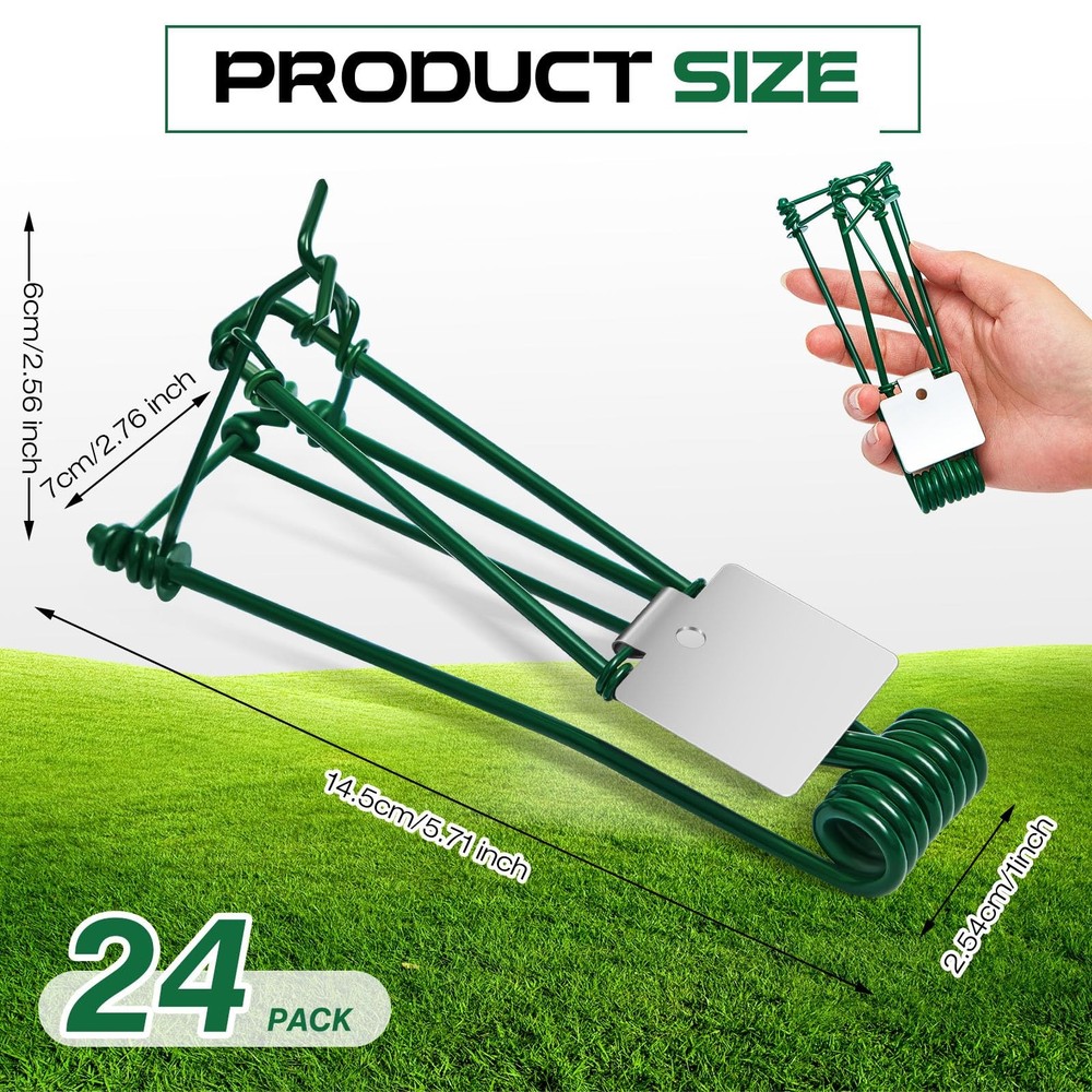 24 Pcs Outdoor Gopher Trap Easy Set Mole Trap Weather Resistant Gopher Killer...