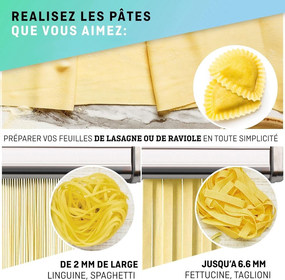 Authentic Italian Pasta Maker with Stainless Steel Design - Includes Drying Rack