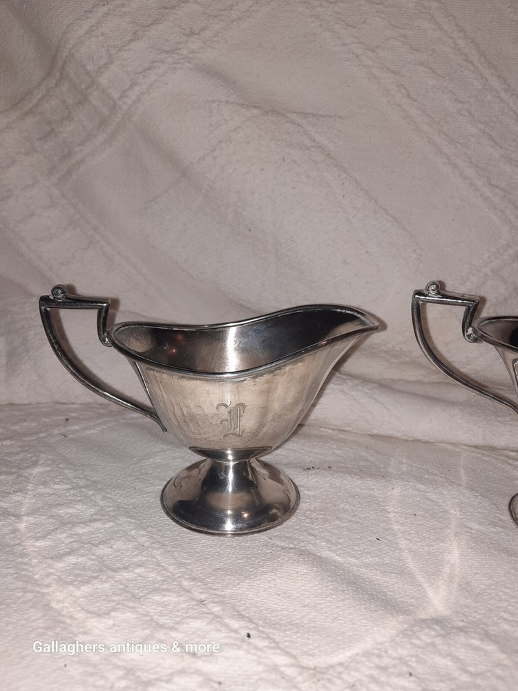 Vintage silverplate 5543 EPNS Creamer Suger Table Ware Very nice
