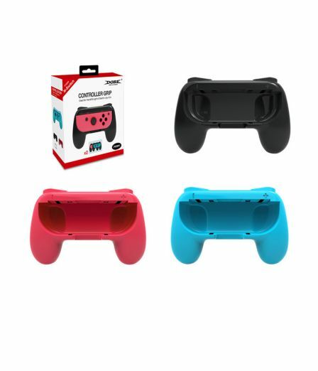 Beastron Grips Compatible with Nintendo Switch Joy Cons, Bundle (Red/Blue/Black)