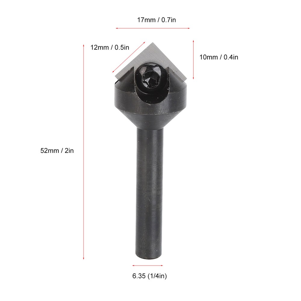 V Shape Router Bit Carbide Insert 1/4 Shank 90Degree Chamfering 45Degree Milling