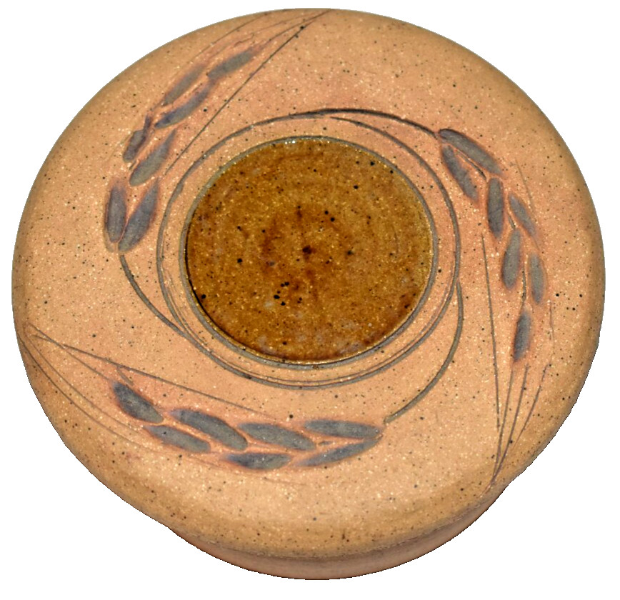 2 Studio Pottery Stoneware Covered Lid Dishes Bowls