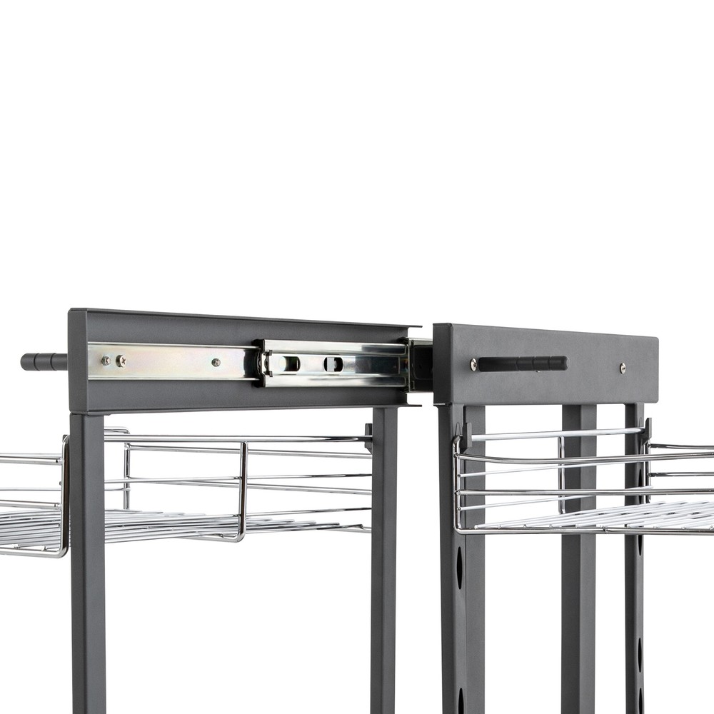 11 Inch Blind Corner Organizer Soft Close Chrome 4 Shelf Slide Cabinet For 31.5"