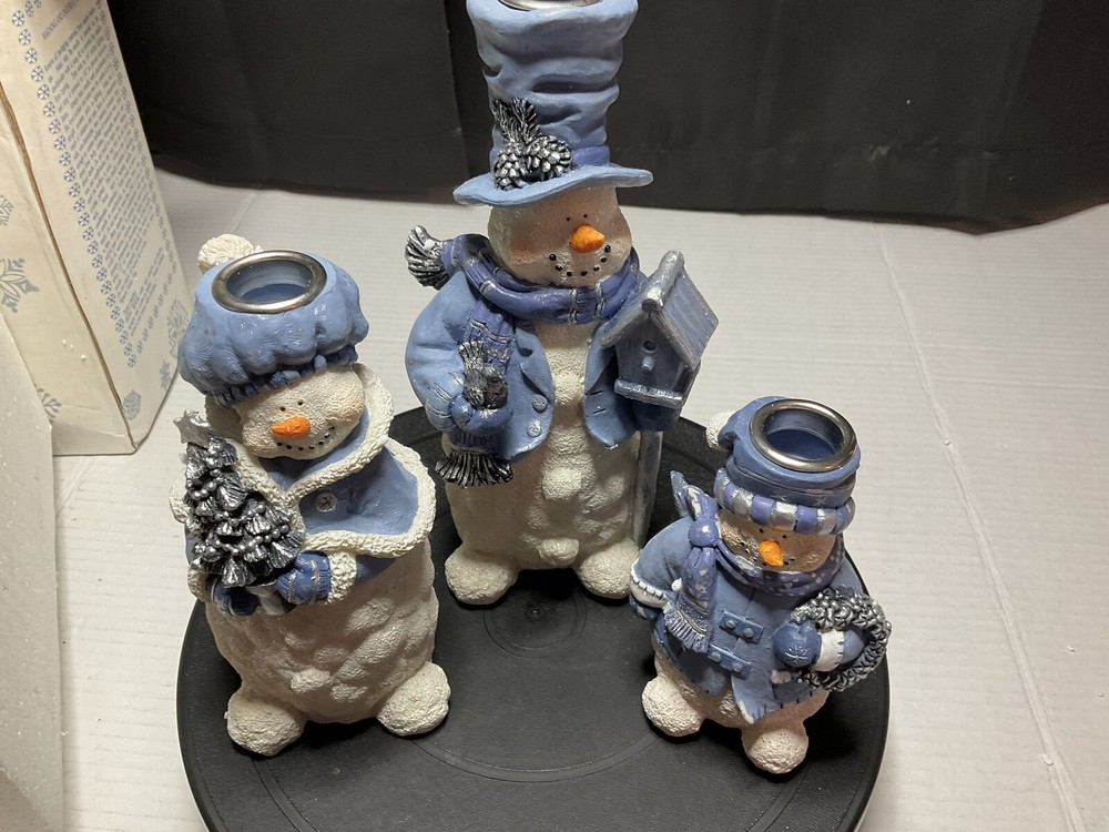 snowman candle holders