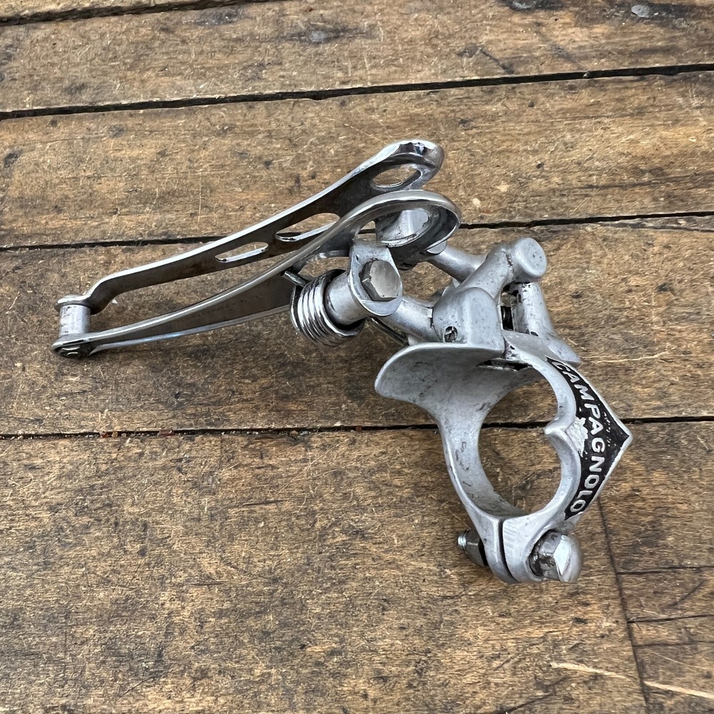 Vintage Campagnolo Super Record Front Derailleur 3 Hole Clamp On Bottom Pull A8