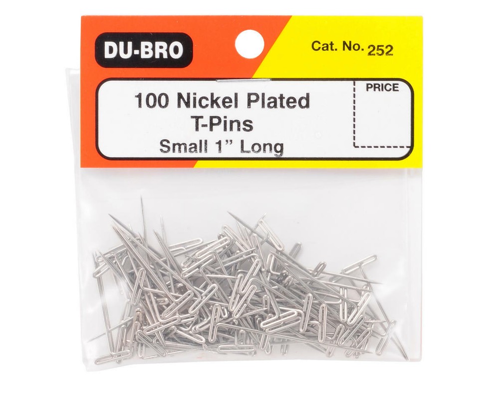 DuBro 1" Nickel Plated T-Pins (100) [DUB252]