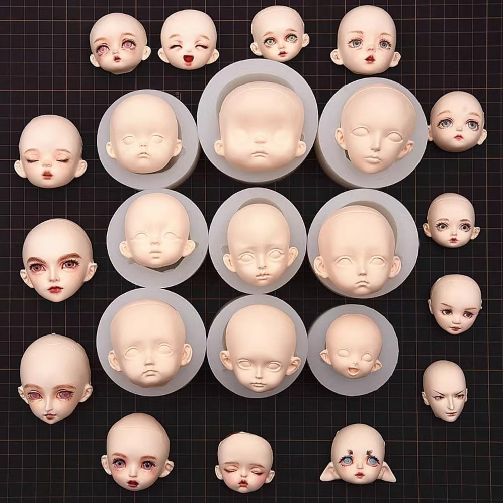 Doll Face Silicone Clay Mold Human 3D D Style