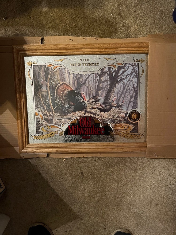 old milwaukee beer mirror turkey nib
